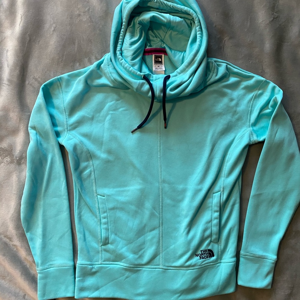 The North Face teal funnel neck sweatshirt Small